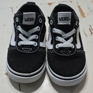 Vans Kids Classic Black and White Sneakers